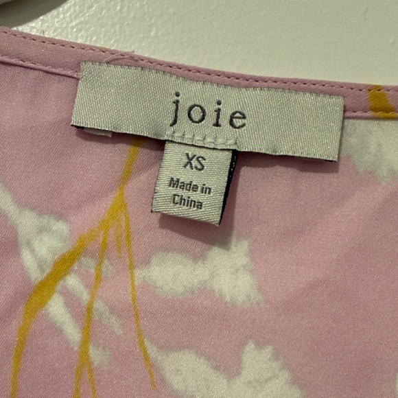 Joie Blush and Mustard Floral V-Neck Blouse - Picture 2 of 4